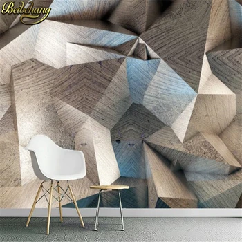 Изготовленные на заказ европейские Геометрические полигональные промышленные ветровые обои Фоновая Фотография Фреска Гостиная 3D Обои украшения для дома