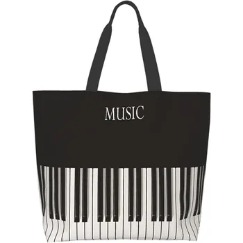 Сумка-тоут Beat Piano, большая женская повседневная сумка через плечо, многоразовая многоцелевая сумка для покупок на открытом воздухе