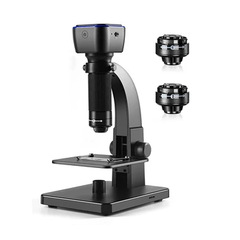2000X Биологический цифровой микроскоп Wifi USB-Микроскоп с цифровым и микробиологическим объективом С 11 регулируемыми светодиодами