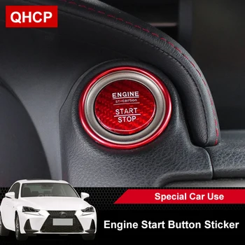 QHCP Кнопка Включения Двигателя Start Stop Крышка Наклейка Кольцо Из Углеродного Волокна Черный Красный Алюминиевый Сплав Для Lexus IS300 200T 250 RC GS300