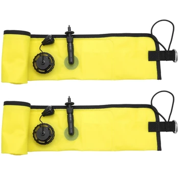 2X1 м для подводного плавания, надувной сигнальный маркер SMB, видимость буя, поплавок, сигнальная трубка, желтая