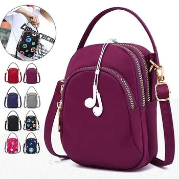Модная женская сумка через плечо на молнии, сумка для мобильного телефона, женская многофункциональная сумочка, сумочка на запястье, сумочка через плечо, сотовый телефон