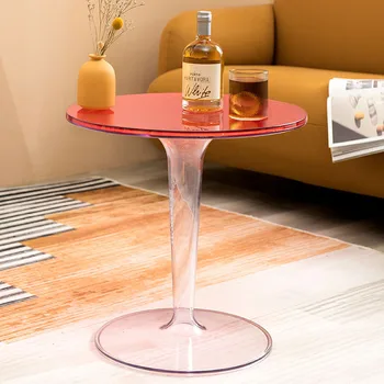 Акриловый Вспомогательный журнальный столик для бистро, Маленький Круглый столик для макияжа, Современная Роскошная мебель для гостиной TY20XP