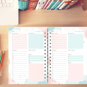Блокнот-планировщик формата А5, дневник, еженедельный планировщик, расписания целей, привычки, записные книжки для школьных канцелярских принадлежностей 2023 г.