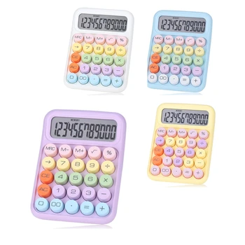 Механический кнопочный калькулятор, 12-значный ЖК-дисплей, большие кнопки, которые легко нажимать, калькулятор красочных конфеток