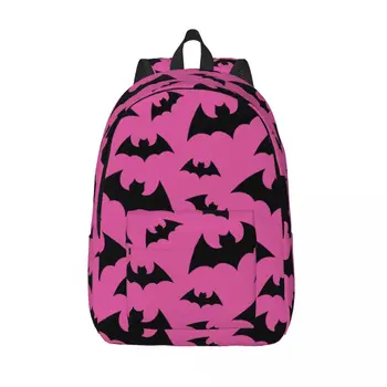 Bats Happy Halloween для подростков, школьников, сумка для книг, холщовый рюкзак для занятий спортом в средних и старших классах колледжа