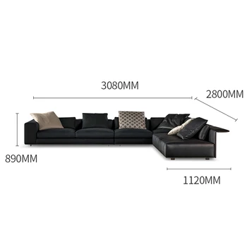 3080 мм итальянская минималистская клавиша итальянского пианино горизонтальный тканевый диван для прихожей большая плоская вилла большая семейная гостиная комбинация