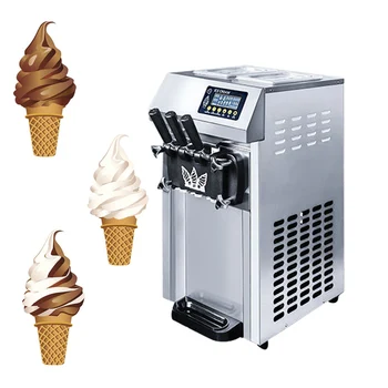 Коммерческая машина для производства мороженого, настольная Трехцветная машина для производства мягкого мороженого, машина для приготовления фруктовых десертов, Оборудование для замораживания сладких рожков