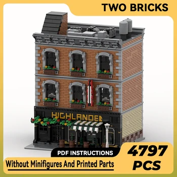 Moc Building Bricks Street View Model Технология Highlander Pub Модульные Блоки Подарки Игрушки Для Детей Наборы DIY В Сборе