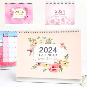 Настольный Календарь на 2024 год Постоянный Настольный Календарь Небольшое Ежедневное Планирование Ежемесячный Календарь 
