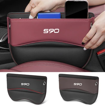 Для Volvo S90 Ящик для хранения автокресел Органайзер для зазоров в Автокреслах Боковая сумка для сиденья Зарезервированное отверстие для зарядного кабеля Автомобильные Аксессуары