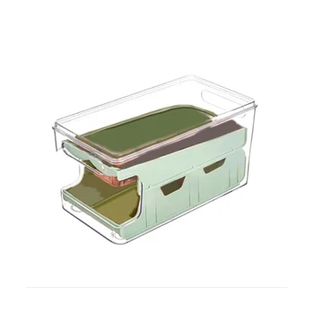 Выдвижная коробка для яиц Кухонный холодильник Прозрачный ящик для хранения Автоматический ящик для яичных рулетов, консервации фруктов и овощей