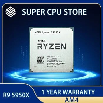 Процессор AMD Ryzen 9 5950X NEW R9 5950X 3,4 ГГц 16 ядер 32 потока ЦП процессор 7NM L3 = 64M 100-000000059 разъем AM4