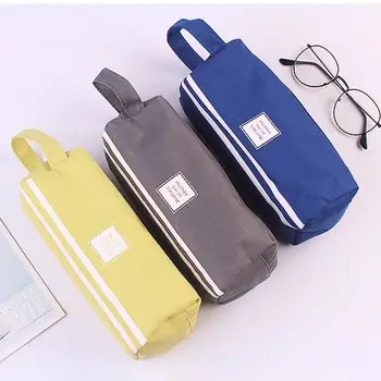 Вместительная сумка для канцелярских принадлежностей, двухслойная сумка для карандашей на молнии, Прочная сумка для ручек с кисточками для макияжа, Органайзер для канцелярских принадлежностей для нужной ручки