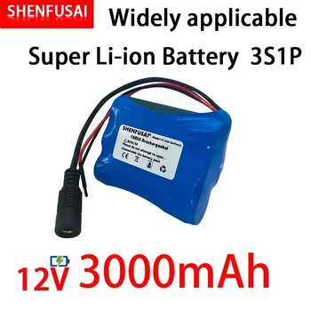SHENFUSAI NWE Литий-ионная аккумуляторная батарея 18650 емкостью 12 В 3000 мАч и зарядное устройство 12,6 В 1A для камеры видеонаблюдения