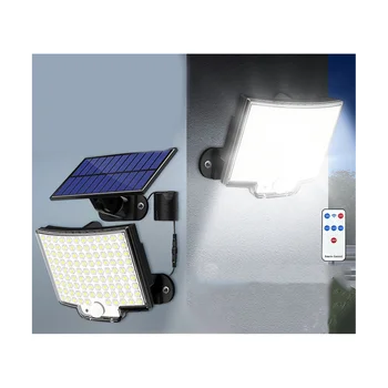 Наружные солнечные фонари, 106 светодиодных прожекторов с датчиком движения на солнечной батарее с пультом дистанционного управления, светодиодные солнечные настенные светильники, 2 упаковки