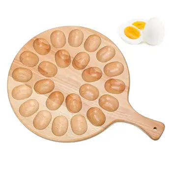 Деревянный держатель для яиц Креативная тарелка для яиц Сервировочный лоток Деревянная тарелка для яиц Сервировочный лоток Контейнер для яиц с начинкой для активного отдыха