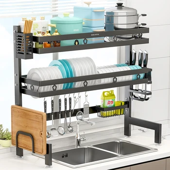 Вешалка для кухонной раковины HOOKI, Столешница для посуды, Многофункциональная подставка для слива над бассейном, Органайзер для посуды, подставка для приправ