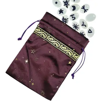 Сумка для карт Таро Винно-красная сумка для хранения ювелирных изделий и кристаллов Фланелевая сумка для карт Таро со шнурком для хранения игровых фигурок Кристалл