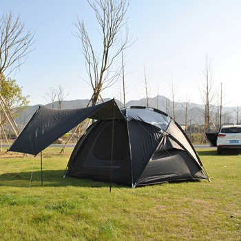Высококачественная сферическая палатка на 6 человек с брезентовым залом и прозрачным световым люком, прозрачная палатка из коры для семьи