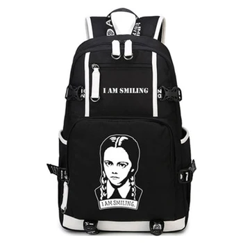 Школьный рюкзак для косплея Wednesday Addams с 3D принтом, школьная сумка, сумка-мессенджер, рюкзак