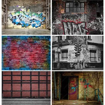 Художественная ткань SHUOZHIKE, фоны для фотосъемки с граффити, Студийный реквизит, Винтажная кирпичная стена, фон для фотосъемки SKT-01