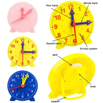 Часы для раннего Образования Развивающие Игрушки 10 см Детский Час Минута Секунда Познание Красочные Часы Игрушки