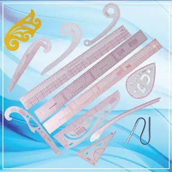 Многофункциональные инструменты для шитья, Мягкая Пластиковая линейка в форме запятой, линейка для укладки и дизайна, французская линейка 30 X 11 см, линейка для кривой