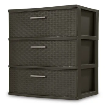 ящик-органайзер для хранения, 3 ящика, плетеная конструкция, башня для хранения, коричневый, футляр на 1