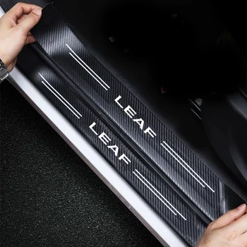 Защитные наклейки на порог двери автомобиля с логотипом Nissan LEAF 2015 2016 2017 2018 2019 2020 2021 Наклейки на бампер багажника