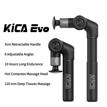 KICA Evo, Нагревающий Складной пистолет для массажа мышц, профессиональный массажер для тела, спины и шеи, облегчающий боль с 9-сантиметровым выдвижным стержнем