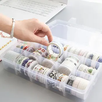 Пластиковая Шкатулка для хранения ювелирных изделий из 15 сеток, домашнее кольцо, серьги, органайзер, контейнер с регулируемыми перегородками