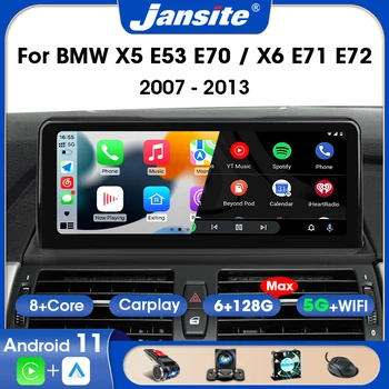 Jansite 2 Din Android 11 Автомагнитола Для BMW X5 E70 X6 E71 2007-2013 CCC CIC Мультимедийный Плеер Carplay Авто Стерео DVD Головное Устройство