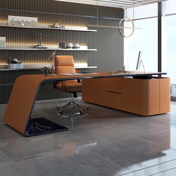 Дизайнерская мебель Итальянский светлый роскошный стол высокого класса boss стол угловой книжный столик комбинация стульев