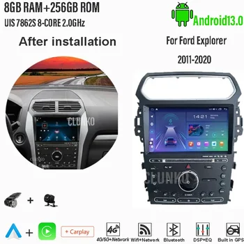 Clunko Для Ford Explorer 2011-2020 Android Автомобильный Радиоприемник Стерео Экран Tesla Мультимедийный Плеер Carplay Auto 8G + 256G 4G Bluetooth