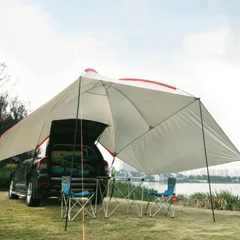 Большое Портативное Укрытие От Солнца 210T Полиэфирная Палатка Автомобильный Тент Палатка На Крыше Солнцезащитный Козырек Брезент для Парков и на открытом воздухе