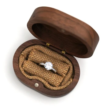 1 шт. коробка для ювелирных изделий из орехового дерева, держатель для обручальных колец, коллекция, Подарочная коробка