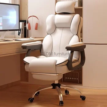 Дизайн Офисное кресло для скандинавской девушки, Домашняя спальня, Белые Алюминиевые Мобильные кресла, Вращающиеся, Модные Офисные принадлежности Silla De Oficina
