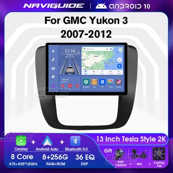 NAVIGUIDE 13 Дюймов 1920*1200 Автомобильный Радиоприемник для GMC Yukon 2008-2012 Android 10 Навигация GPS Мультимедийный Видеоплеер Carplay Головное устройство