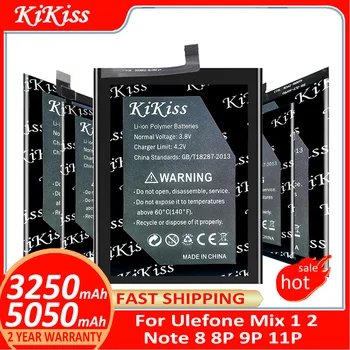 Аккумулятор KiKiss для Ulefone Mix 1 2 Mix1 Mix2 MTK6750T/Note 8 8P 9P 11P Note8 Note8P Note9P Note8 Note11P Batterij + НОМЕР трека