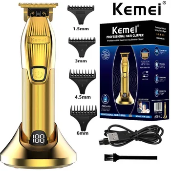 Kemei i32S парикмахерская профессиональная машинка для стрижки волос для мужчин, электрический триммер для бороды, перезаряжаемая машинка для стрижки волос