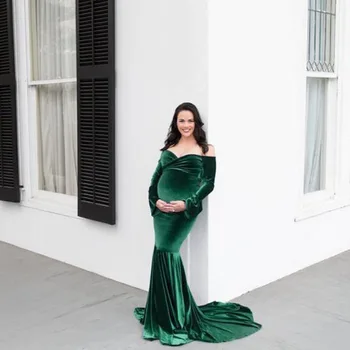 Классическое длинное платье для фотосъемки беременных, длинные шлейфовые платья для беременных, эластичное хлопчатобумажное платье для фотосессии беременных с ремешком для беременных