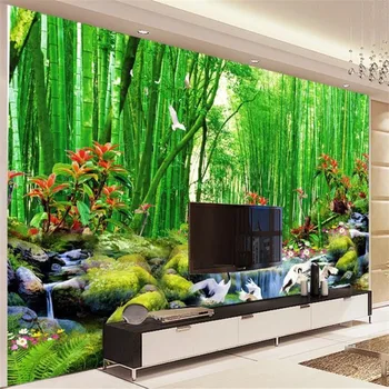 Пользовательские обои beibehang 3D стереофоническая фотообоя бамбуковый лес сказочная страна диван фон настенная декоративная роспись 3D обои