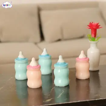 2шт Кукольный Домик Симпатичная имитация Мини-бутылки для молока Миниатюрная детская Бутылочка DIY Детские Игрушки для ролевых игр Аксессуары