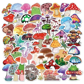 50/100 шт. мультяшных винтажных наклеек с милыми грибами, эстетичных для скрапбукинга, расходных материалов для рукоделия, детских канцелярских наклеек