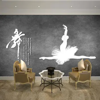 обои beibehang на заказ, 3d фреска, европейский балет, индустриальный ветер, цементная стена, танцевальная комната, тренажерный зал, индивидуальный фон, обои