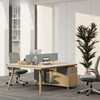 Столы и стулья для персонала, сиденья с двойными карточками, экраны для рабочих станций, столы для двоих сотрудников, легкая офисная мебель класса люкс