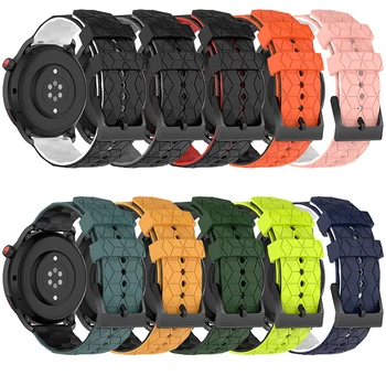 20 мм двухцветный ремешок для часов с футбольным рисунком силиконовый ремешок для Samsung Galaxy Watch 5/Huawei GT