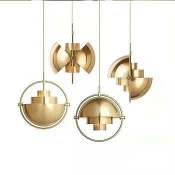 Новая современная железная подвесная лампа Simple Sphere, Дизайнерское креативное золотое освещение, Столовая, кофейня, прихожая, Декоративная кухонная люстра