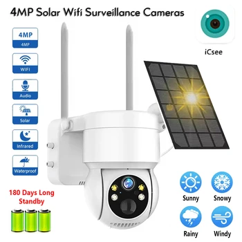 2MP 1080P Icsee Беспроводной Wi-Fi PTZ Открытый Водонепроницаемый Внешний Wi-Fi Видео Surval На Солнечных Батареях Камера Безопасности Cctv